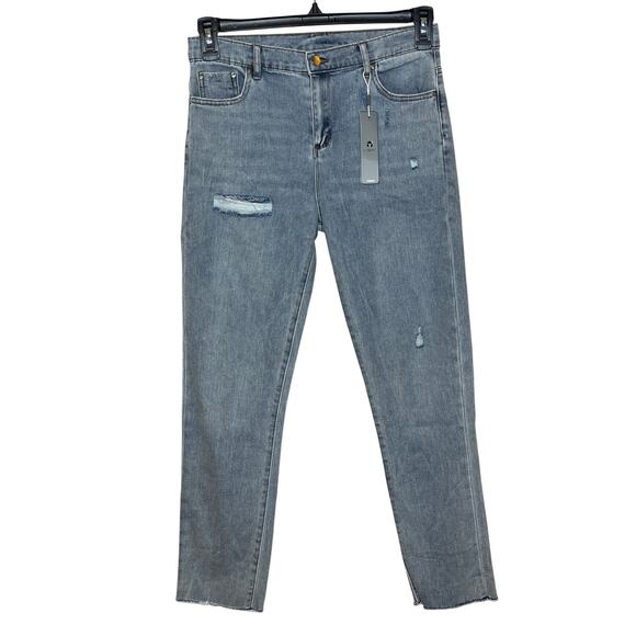 Tractr NEW Girls High Rise Weekender Distressed Blue Jeans Size 16 - Picture 1 of 10